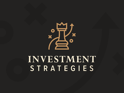 Financial Firm Logo black and gold branding chess financial financial advisor investment logo strategic strategy