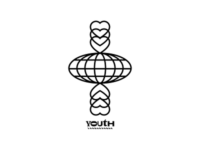 LOVETHEWORLD barbed wire brand identity branding earth heart logo love merch monoline shirt youth