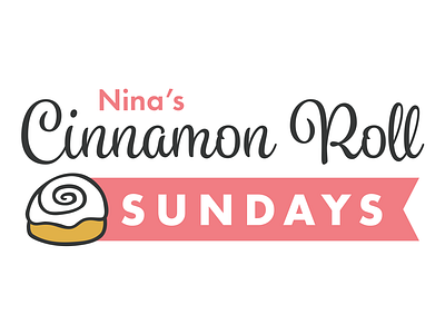 Cinnamon Roll Sundays branding cute design food logo logo design pink