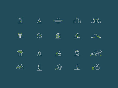 Saudi Landmark iCons design icon iconset landmarks logo simplicity ui ux