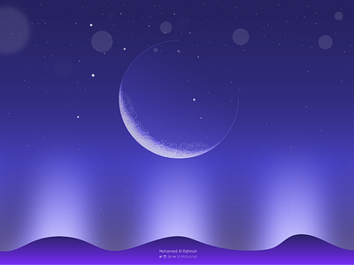 Eid Al Fiter | Free Wallpaper blue eid free freebie moon night sky star wallpaper