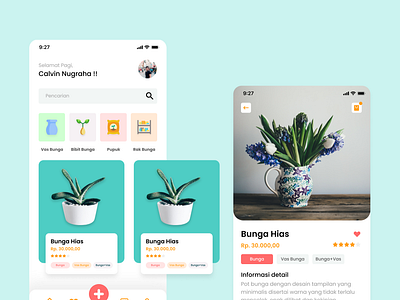 Toko Bunga cleandesign design dribble flat flowers graphicdesign graphicdesignui minimalist mobile prototype shop uidesign uidesigner uiux uiuxsupply