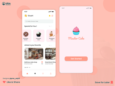 Master Cake Shop Apss cake shop cleandesign donut food home login page marketplace simple simple clean interface simple design soft ui ui design uiux uxdesign