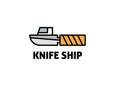 KNIFE SHIP Logo flat knife logo logo design logodesign logos ship