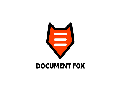 DOCUMENT FOX Logo design document flat fox logo logo design logodesign logos