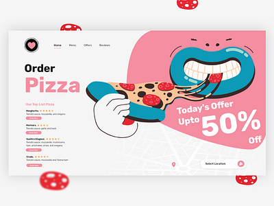 Order Pizza branding design flat illustration illustrator ux vector web website