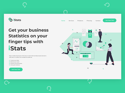 iStats branding design flat illustration logo typography ui ux vector website