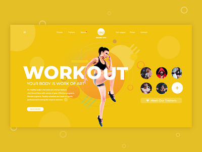 Round Gym design fitness gym illustration logo ui ux website