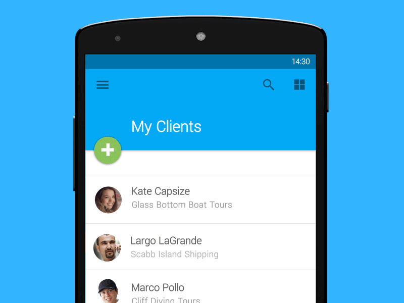 View Contact from List android contact list contacts google iphone list material material design mobile transition