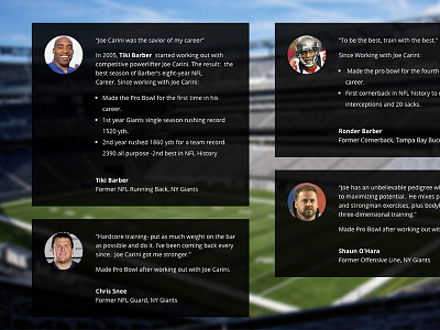 NFL Player Quotes css football html nfl sports web design wordpress