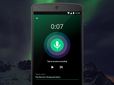 Audio Recording - Northern Lights audio login logo material design mobile music nexus phone sketch sketchapp