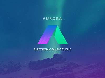 Electronic Music Cloud aurora colors gradient logo polygon sketch sketchapp