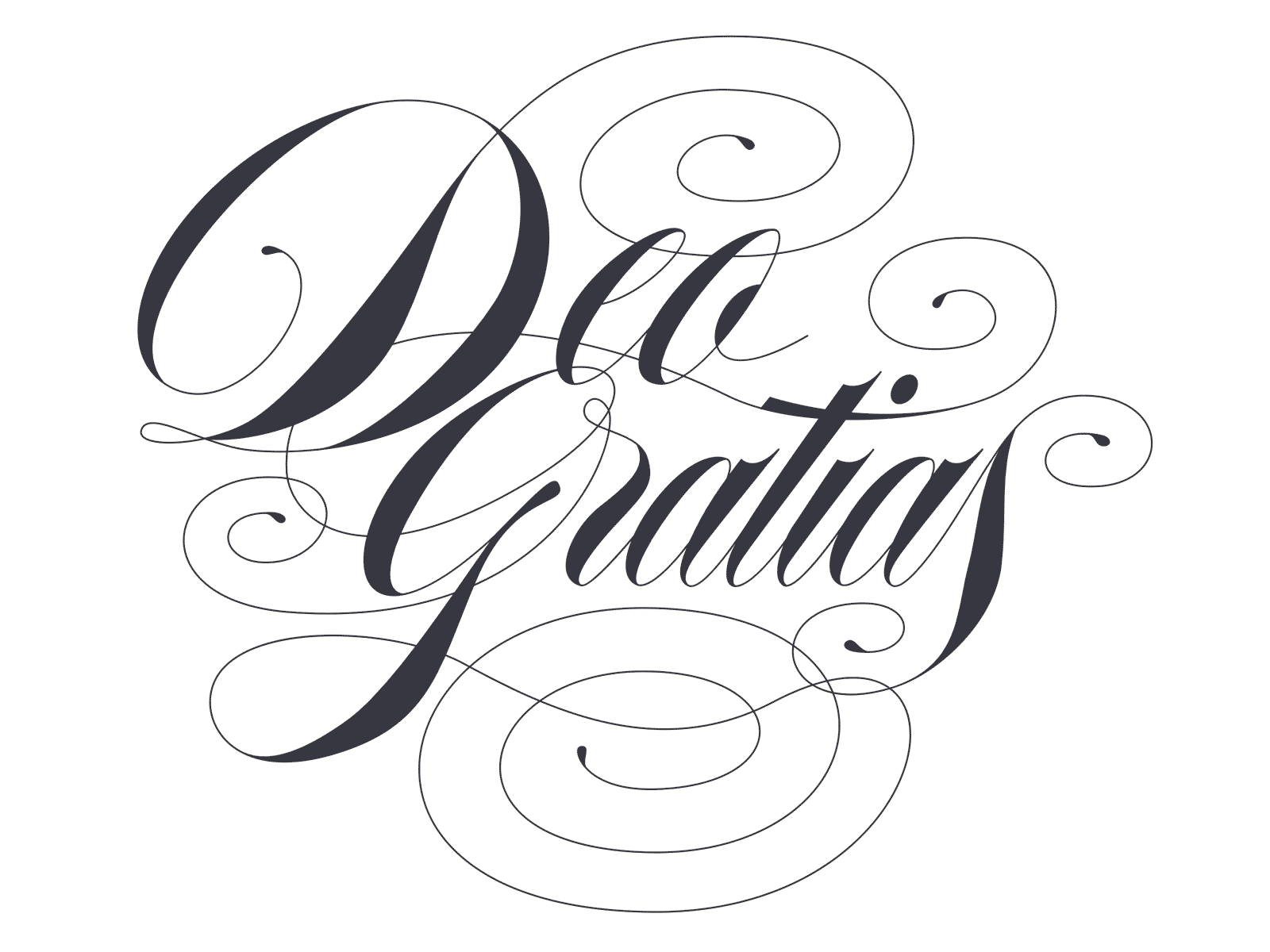 "Deo Gratias" hand lettered spencerian graphic by Steve Tadlock on Dribbble