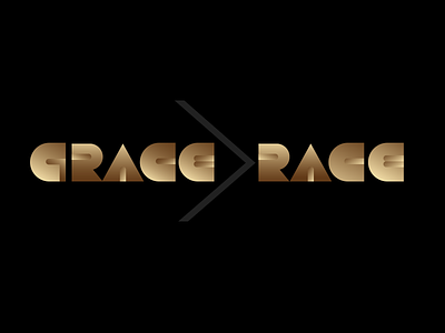 GRACE is greater than RACE art deco hand lettering logo logotype typography word art wordmark