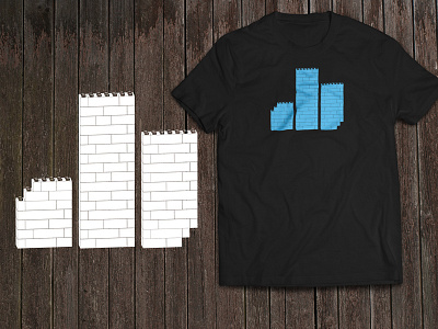 Three Pillars Media T-Shirt Design 3d extrude illustrator lego logo three pillars media tshirt