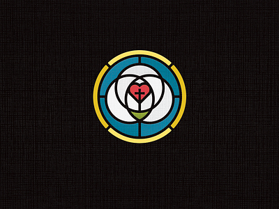 Lutheran Church Logo church cross history logo luther lutheran mark negative space overlapping rose seal stained glass
