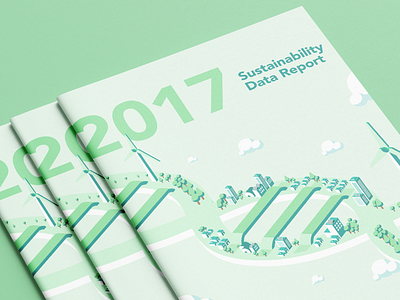 Sustainability Report 2017 design illustration isometric