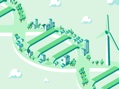 Sustainability Report 2017 design illustration isometric vector