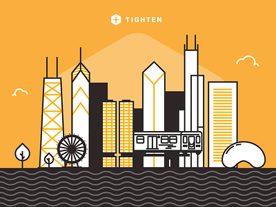 Tighten.com Postcard branding design illustration