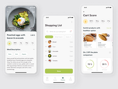 🌿 Tinga - Create Your Healthy Shopping List app design interface ios ios app design iphone mobile app ui uidesign ux