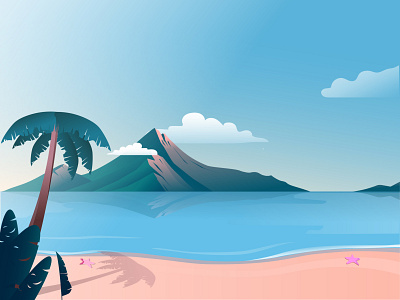 Mount Krakatoa 2d design dribbble graphicdesign illustration landscape panorama