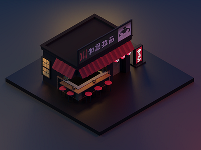 Ramen Resto 3d 3d art blender blender3d design diorama dribbble graphicdesign illustration isometric isometric art isometric design isometry