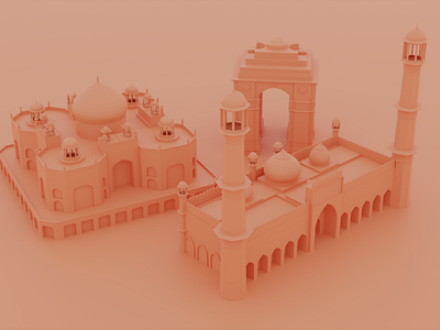 New Delhi Landmark - 3D low poly