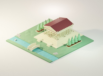 Temple of Greek 3d blender blender3d design diorama greek greek mythology temple