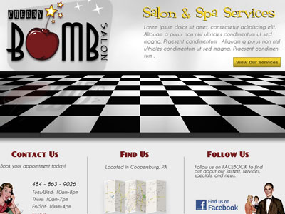 Dribbble 28 retro salon spa vintage website