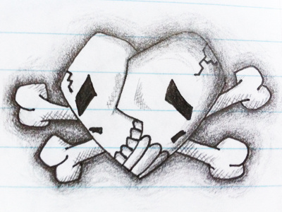 Dribbble 47 illustration ink pencil skull