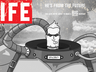 Dribbble 72 1945 comic life magazine magazine spaceboy superhero umbrella academy vintage