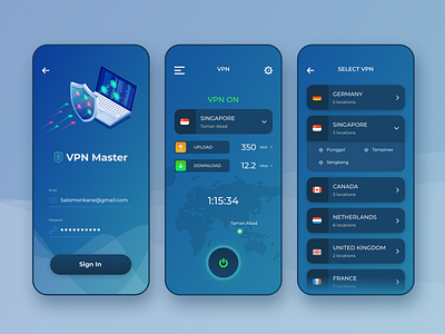 VPN app design UI app design element logo mobile mobile app ui ux vpn vpn app web