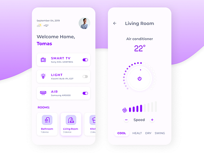Smart Home app concept#2 app design element logo mobile mobile app smart smart home smart home app ui ux ux app violet violet ui