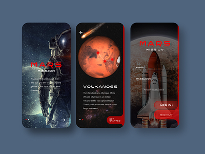 Travel to Mars UI APP #1 app astronaut design element flyer logo mars mobile mobile app space ui ux