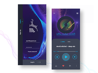 Deep house lounge app animation app deep house design element logo mobile mobile app music music ui player typography ui ux