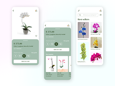 Mobile ecommerce concept — orchid shop concept ecommerce flower ios mobile online shop orchid ui