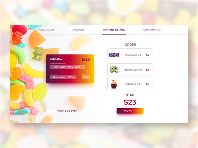 Оnline sweets store candy design online shop ui web design