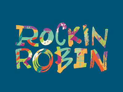 Rockin' Robin colorful grunge lettering logo