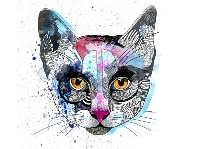 Cat animal animal illustration cat cute cute animal cute art design digital art drawing illustration painting vector