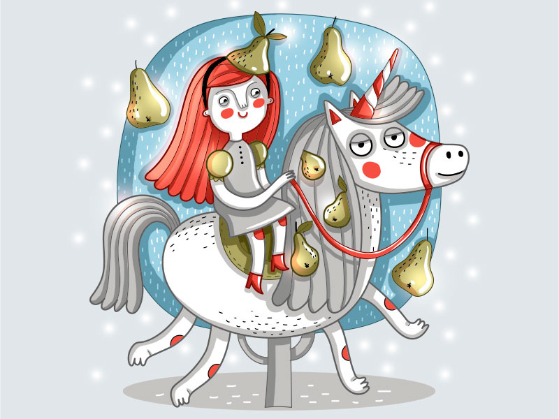 Pear Garden fruits garden pear horse pony woman portrait woman illustration girl illustration girl character cute animal animal illustration animal vector painting design illustration drawing digital art cute art cute