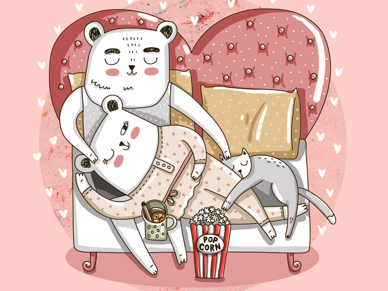 Bear Love couple bear love love pink cute animal animal illustration animal design vector painting illustration drawing digital art cute art cute