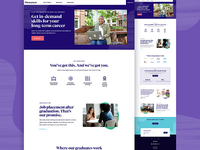 Momentum Redesign branding code school coding design education website typography webdesign
