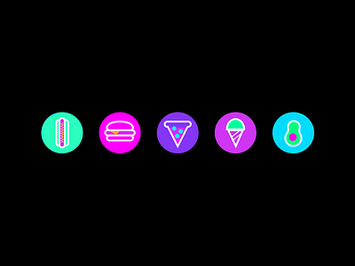 Place Holder Avatars ai avatars food iconography icons illustrator neon pizza