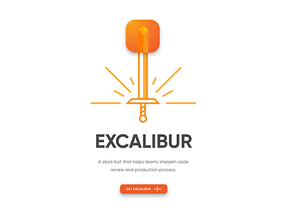 Excalibur Slack Bot app icon branding graphic landing page logo sword