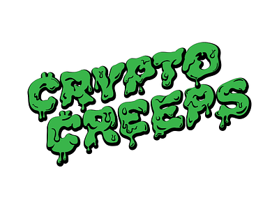 Crypto Creeps crypto green illustration jim phillip lettering type typography