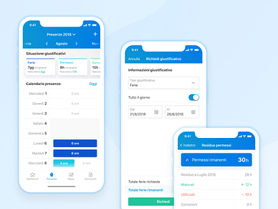 Dipendenti in Cloud Mobile — Time off app app design calendar calendar app dashboard hr hr app hr cloud hr software human resources management team organisation time off vacation tracker