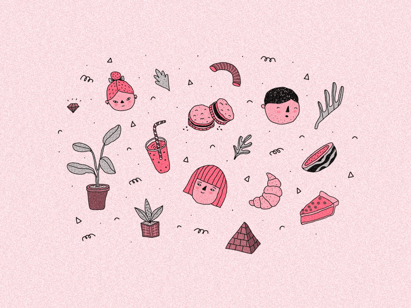 Designer's Mind cute design pink doodles illustration