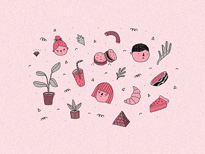 Designer's Mind cute design doodles illustration pink