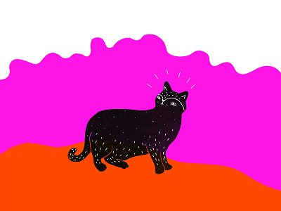 Cat Life cat illustration pink red