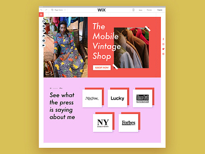 Vintage Shop Website design ecom pink red shop vintage web website yellow
